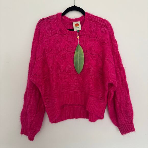 Farm Rio Pink Maxi Cable Knit Sweater - Picture 2 of 6